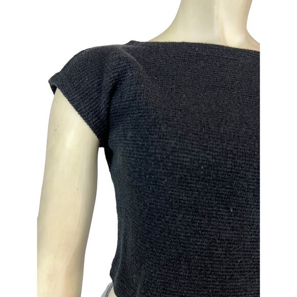 Tobi Womens Blouse Shirt Top Crop Top Stretch Ribbed retro S Small - Picture 2 of 10